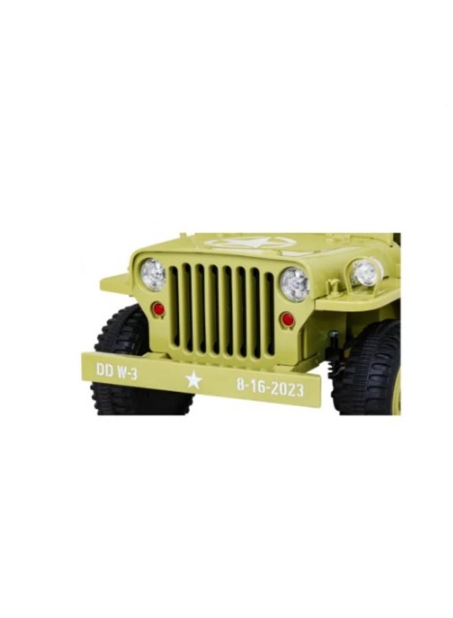 Jeep Kids Military Mini Willy Jeep Ride-On Light Green - Image 3